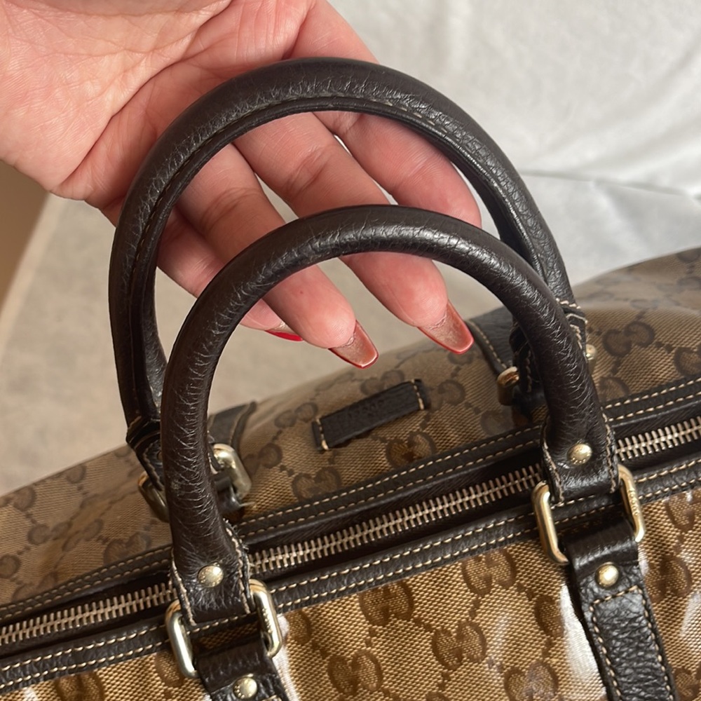 Gucci Brown Gg Crystal Boston Bag - Picture 10 of 14